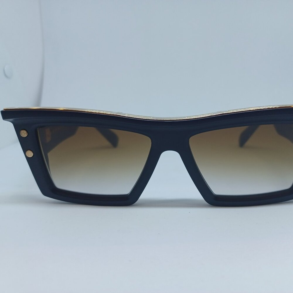 Balmain B-VII BPS-131B-55 Sunglasses Navy/Gold Cat.3 — Brand New Factory Sealed